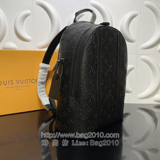 Louis Vuitton新款男包 M57959 路易威登Armand双肩包 Monogram Seal牛皮 LV黑色男士后背包  ydh4215